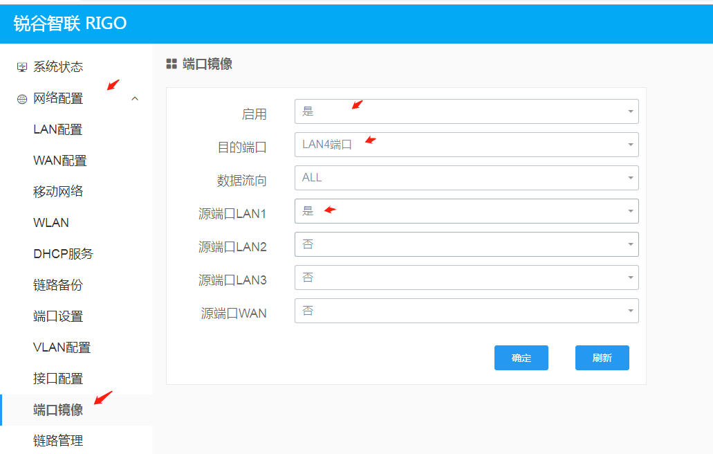 銳谷工業(yè)路由器端口鏡像怎么使用？